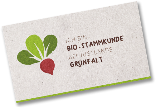 Karte für Stammkunden bei justlands Grünfalt